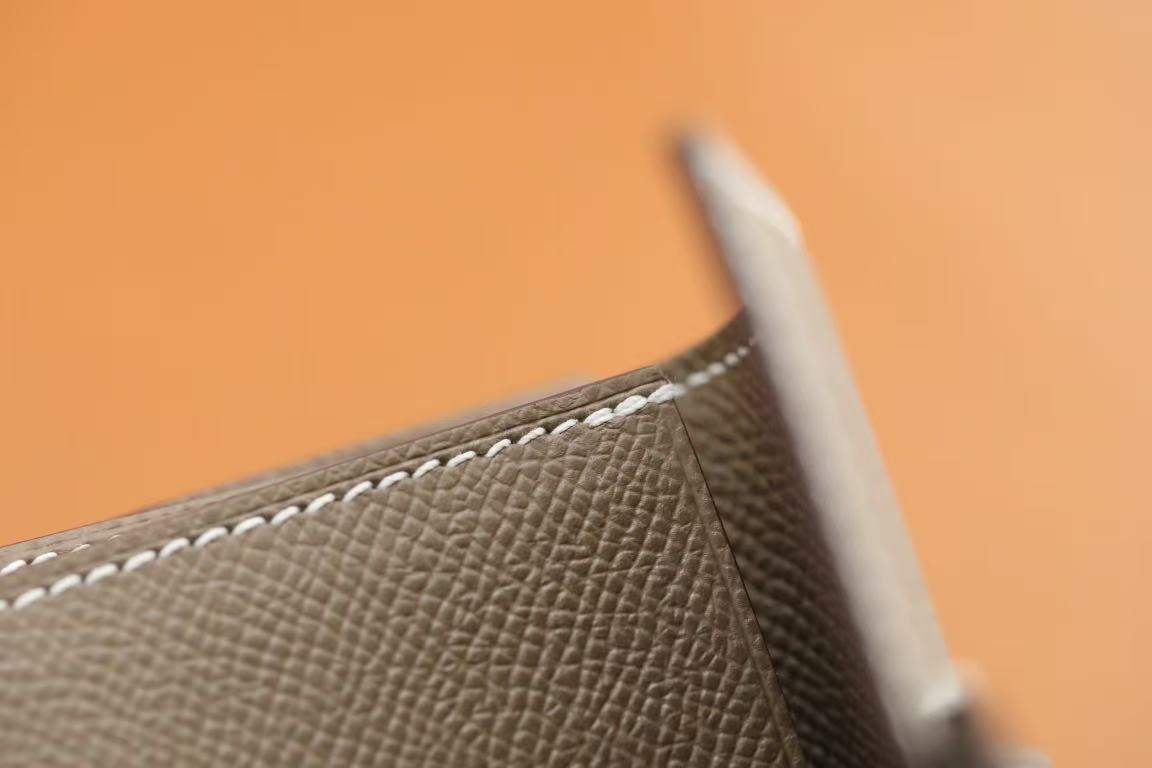 Hermes 2026 Bearn Compact Wallet Etoupe Epsom Leather