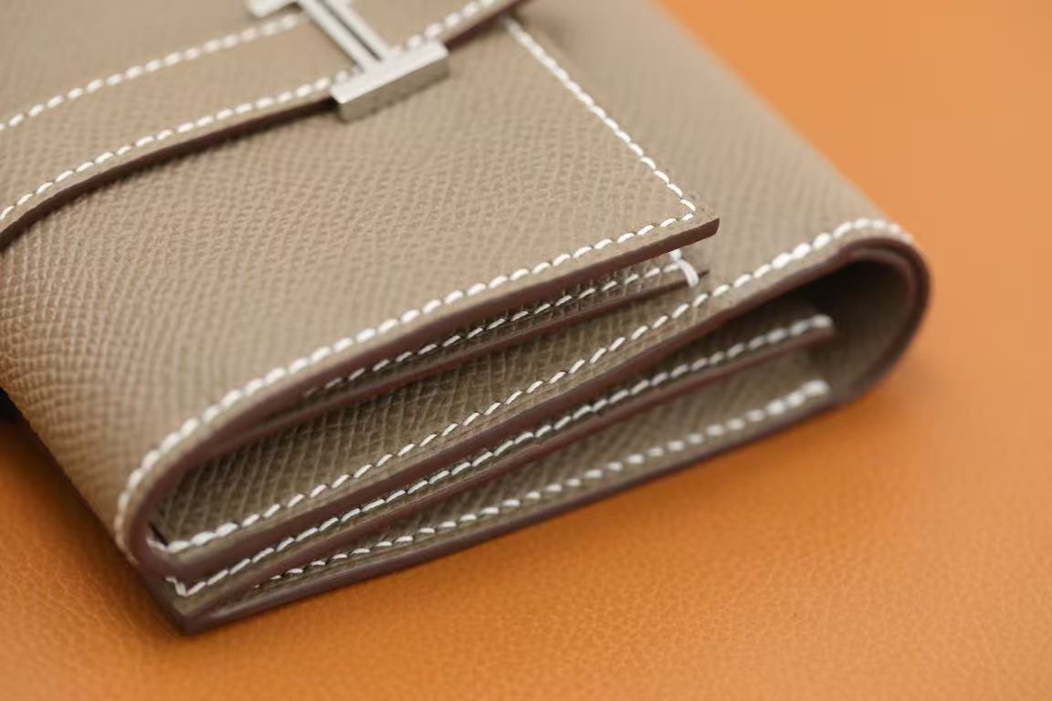 Hermes 2026 Bearn Compact Wallet Etoupe Epsom Leather
