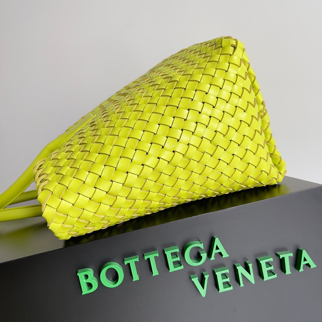 BV 2026 Cabat Tote Bag 51cm Acid Kiwi Intreccio Leather