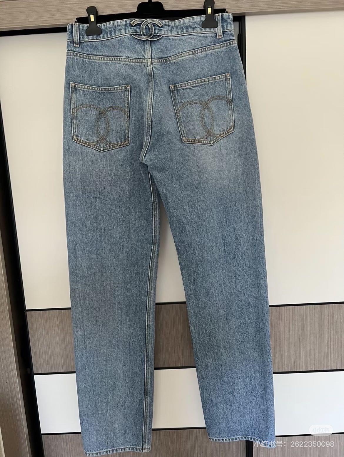 Chanel 2026 Jeans Blue Cotton With Gold Buckle