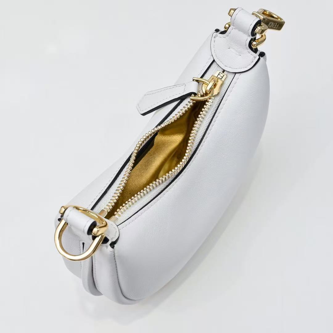 Fendi 2026 Fendigraphy Bag White Calfskin With Gold-tone Metal