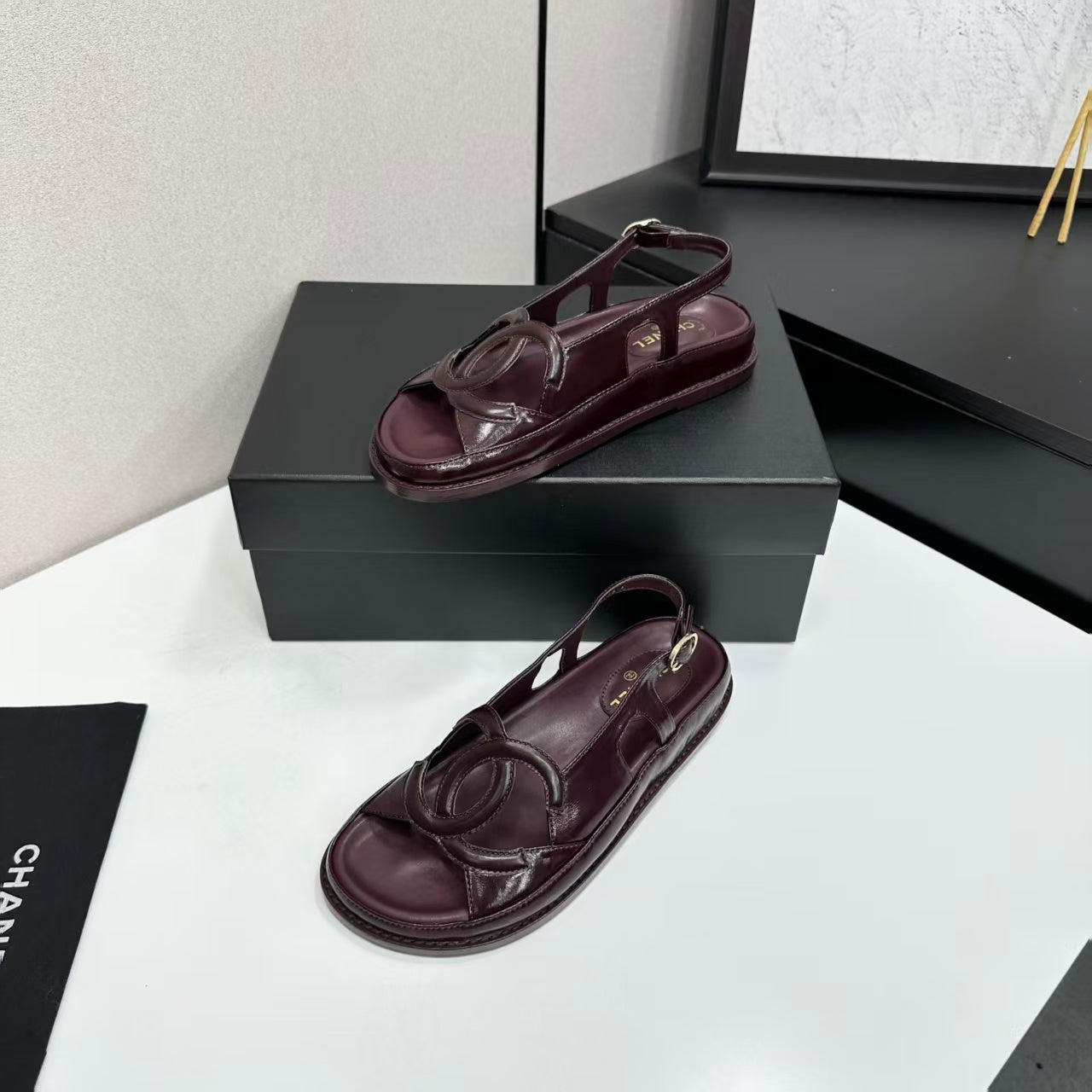 Chanel 2026 Double C Sandal Suede Lambskin