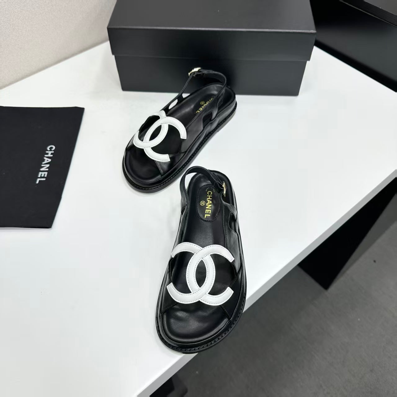 Chanel 2026 Double C Sandal Suede Lambskin