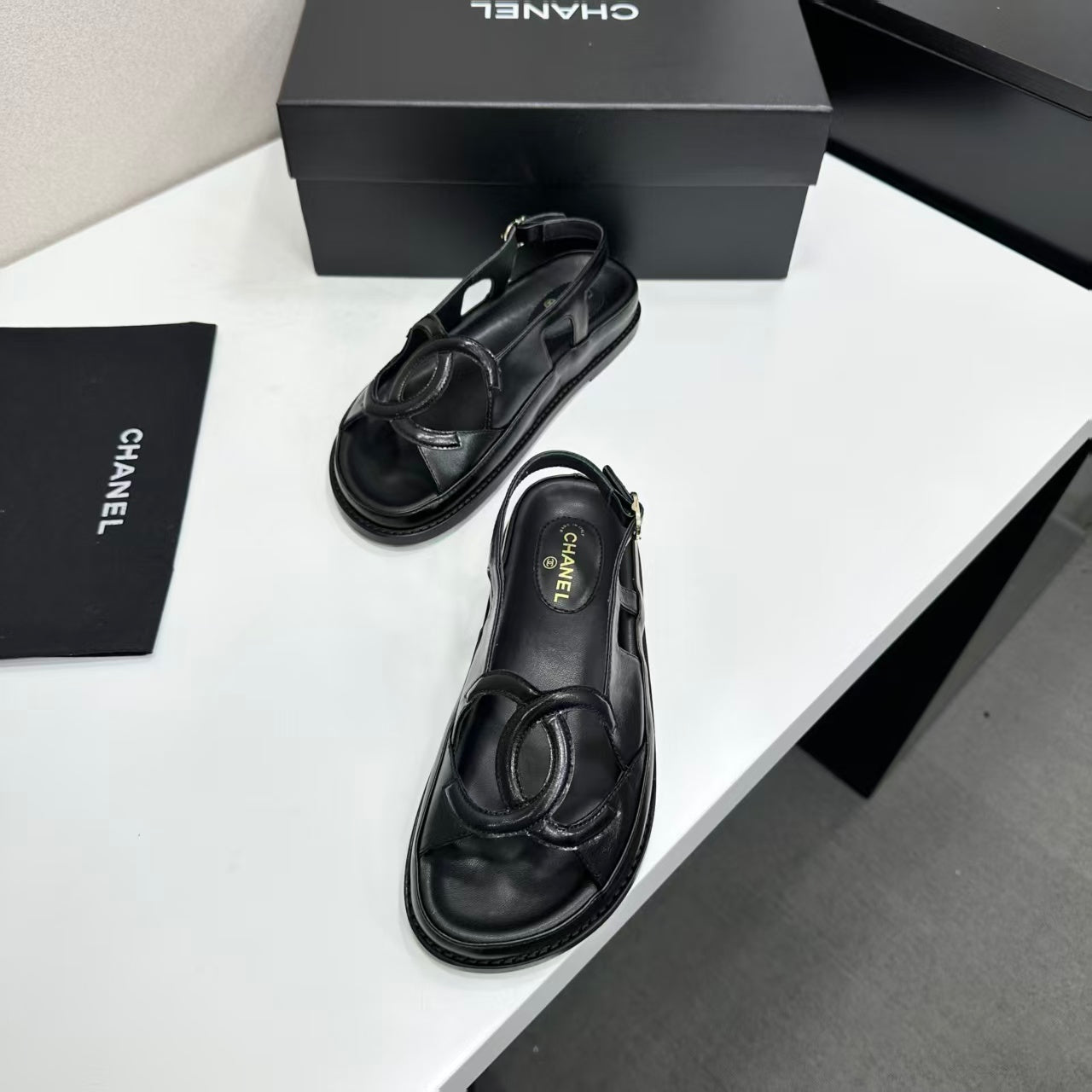 Chanel 2026 Double C Sandal Suede Lambskin