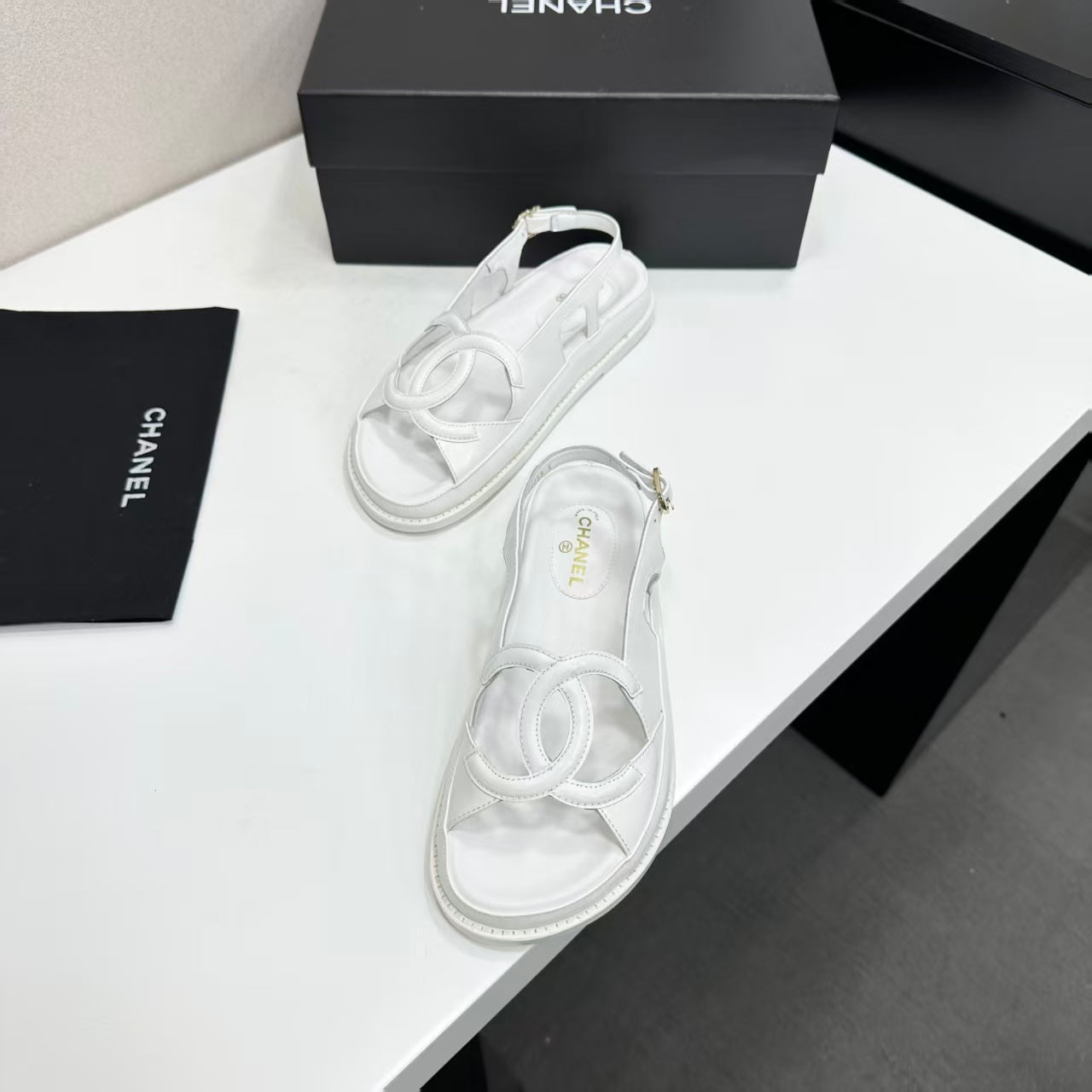 Chanel 2026 Double C Sandal Suede Lambskin