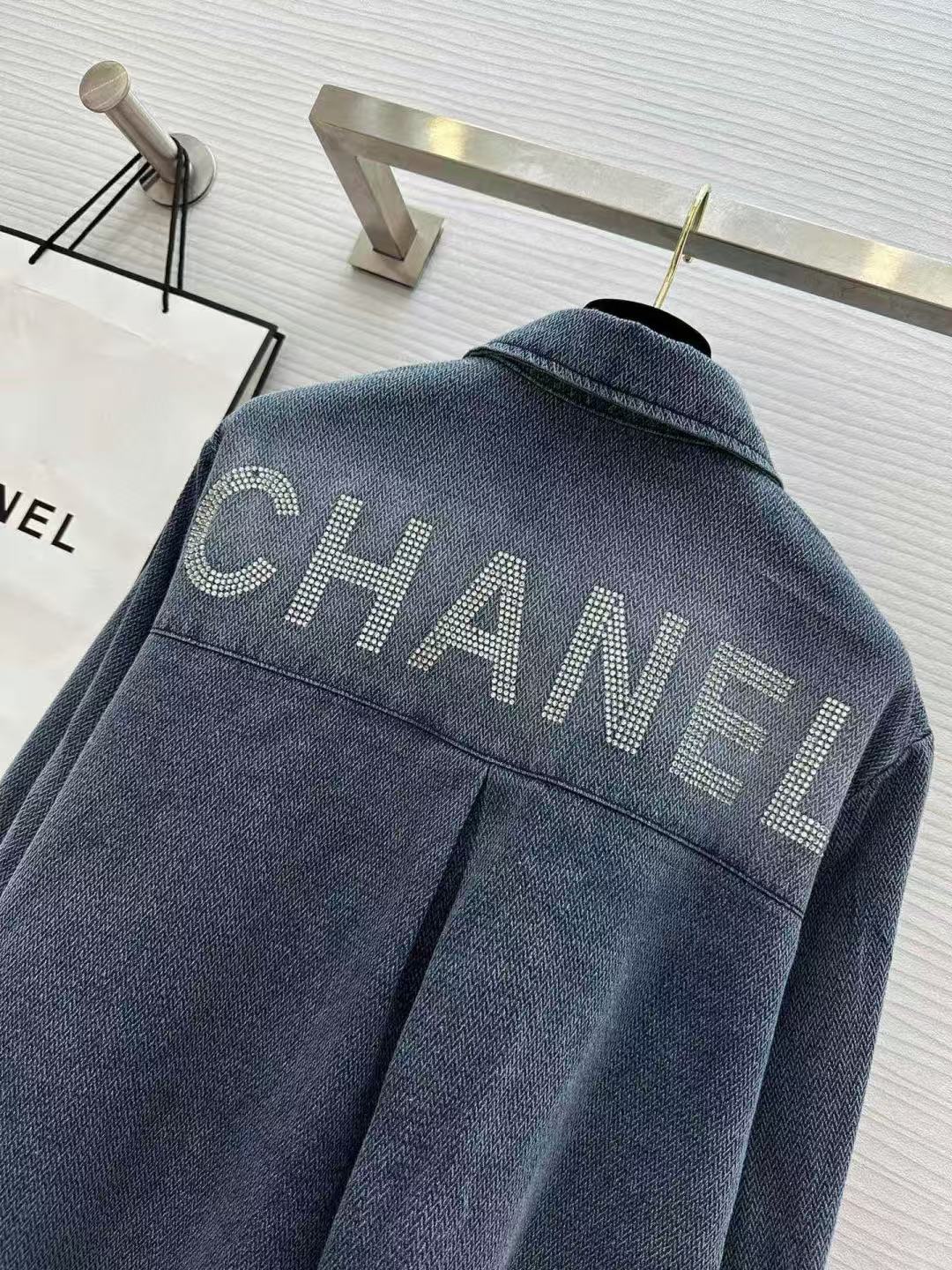 Chanel 2026 Denim Shirt Washed Blue Cotton