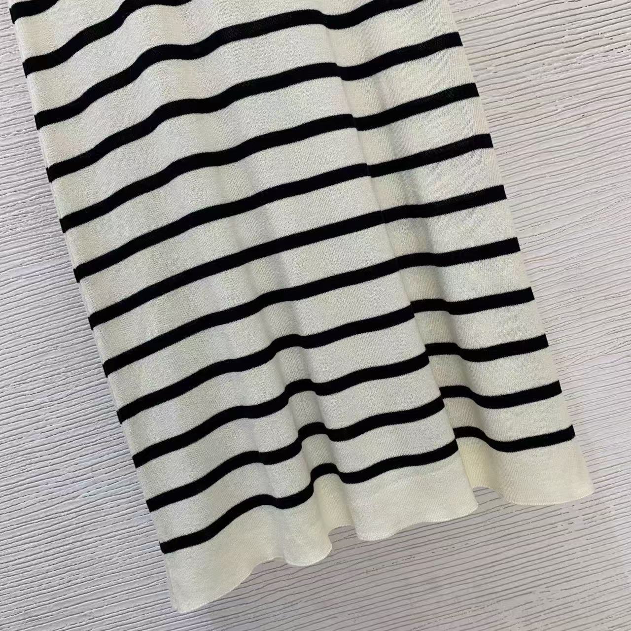 Chanel 2026 Striped Dress with Double C Wool
