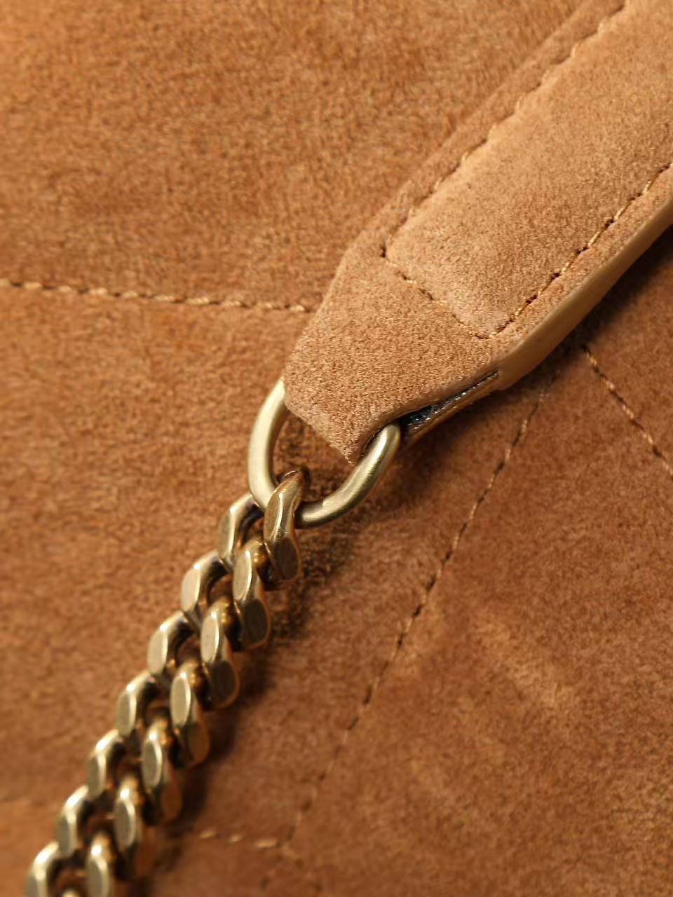 YSL 2026 Puffer Bag 29cm Brown Suede