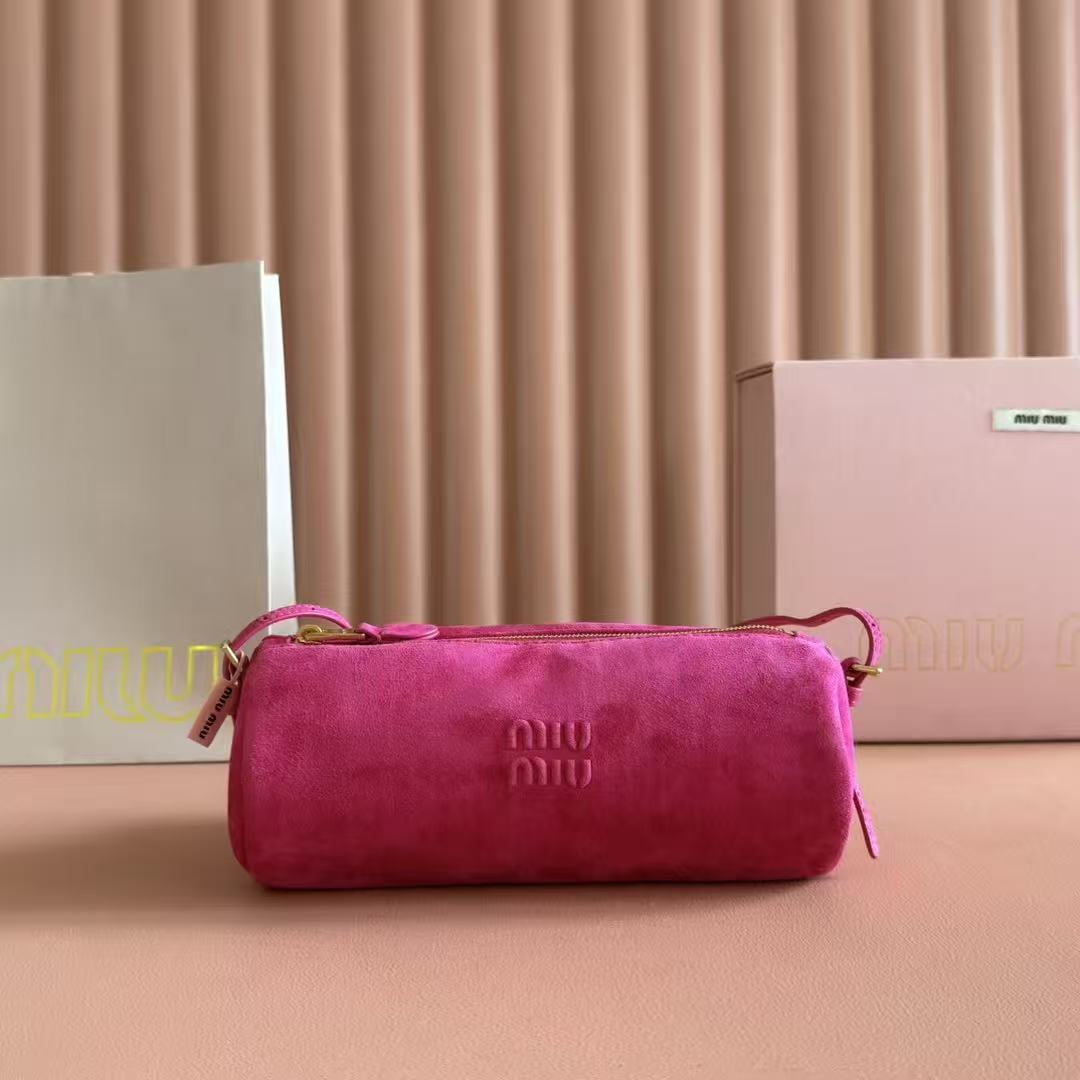 Miumiu 2026 Bag 22cm Suede Canvas Leather