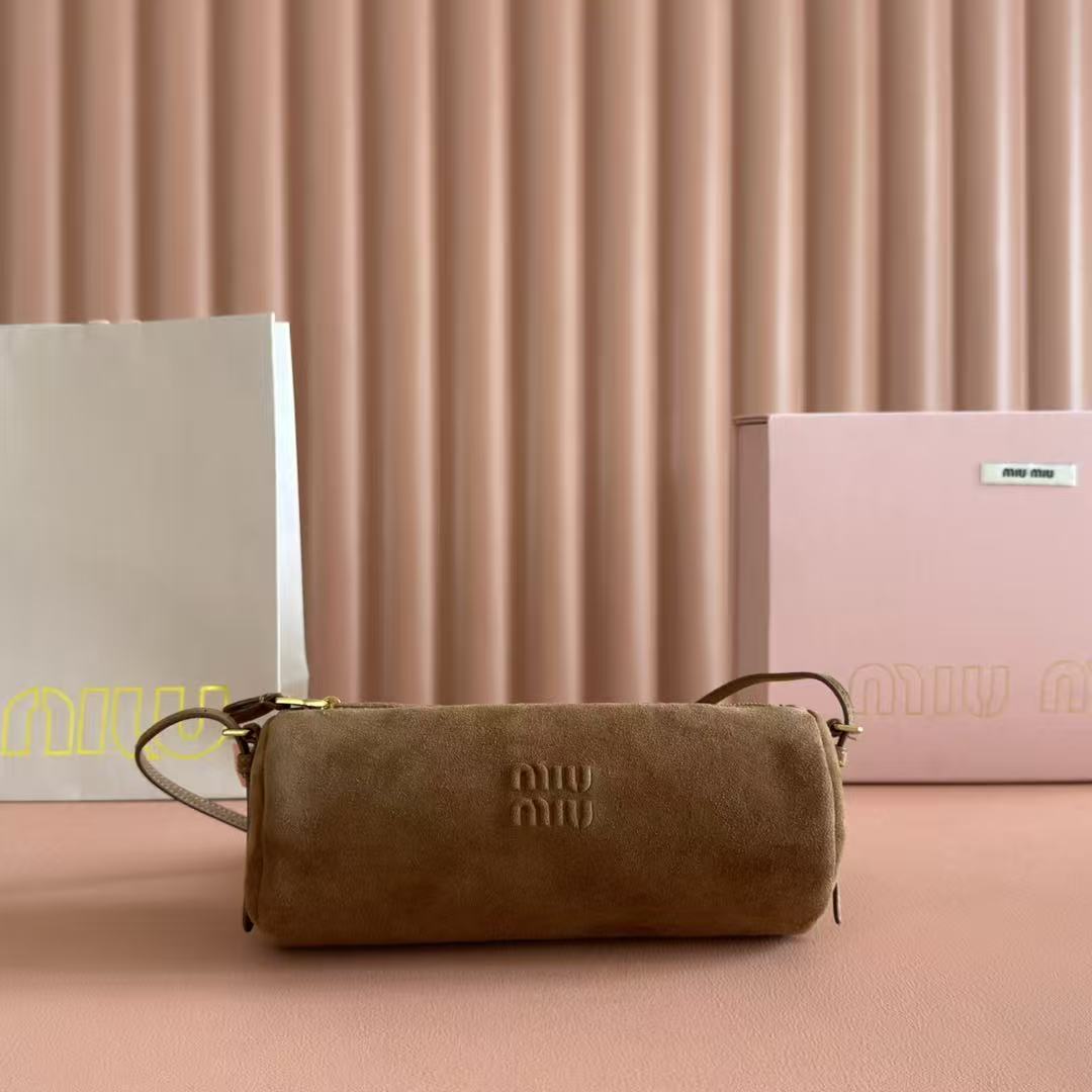 Miumiu 2026 Bag 22cm Suede Canvas Leather