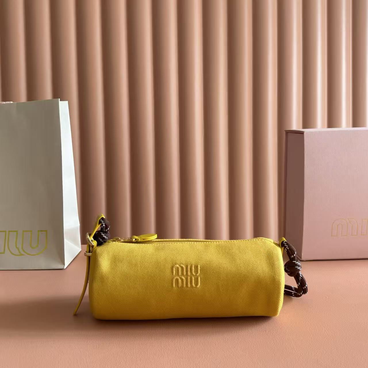 Miumiu 2026 Bag 22cm Suede Canvas Leather