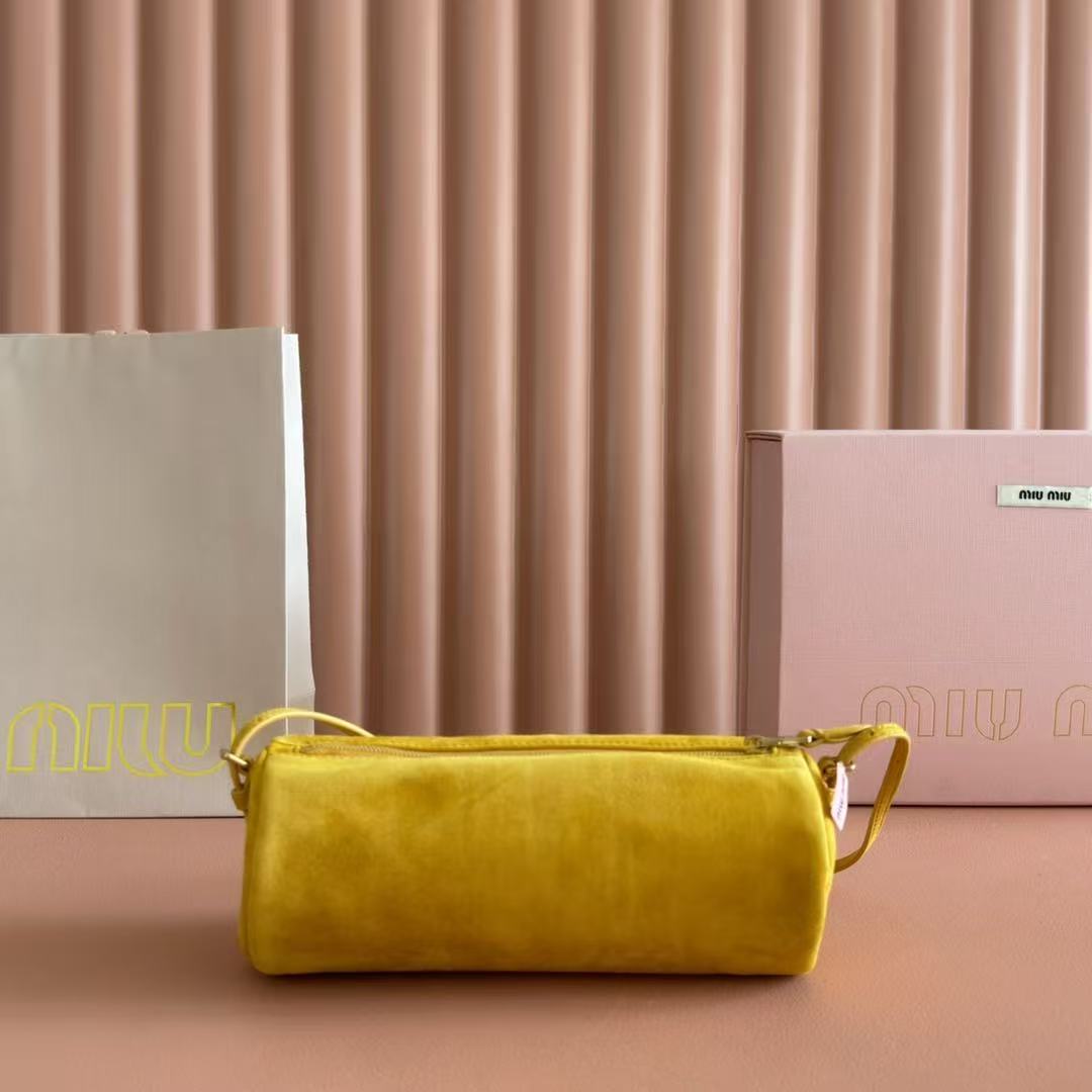Miumiu 2026 Bag 22cm Suede Canvas Leather