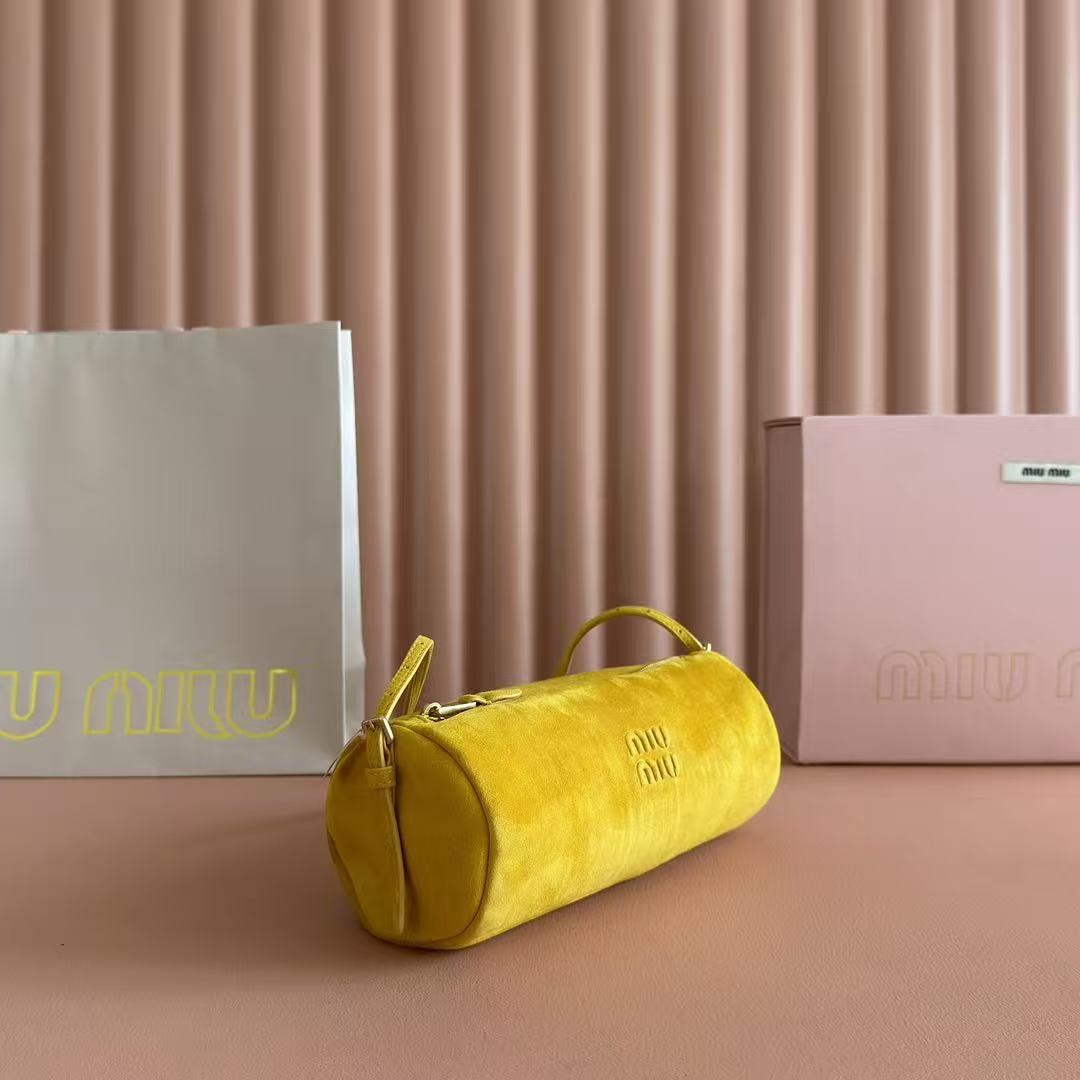 Miumiu 2026 Bag 22cm Suede Canvas Leather