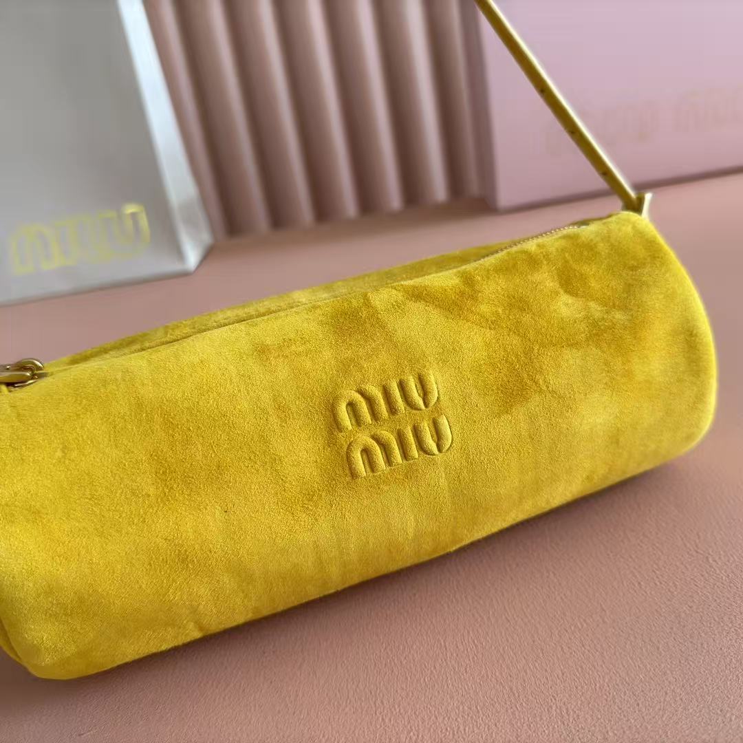 Miumiu 2026 Bag 22cm Suede Canvas Leather