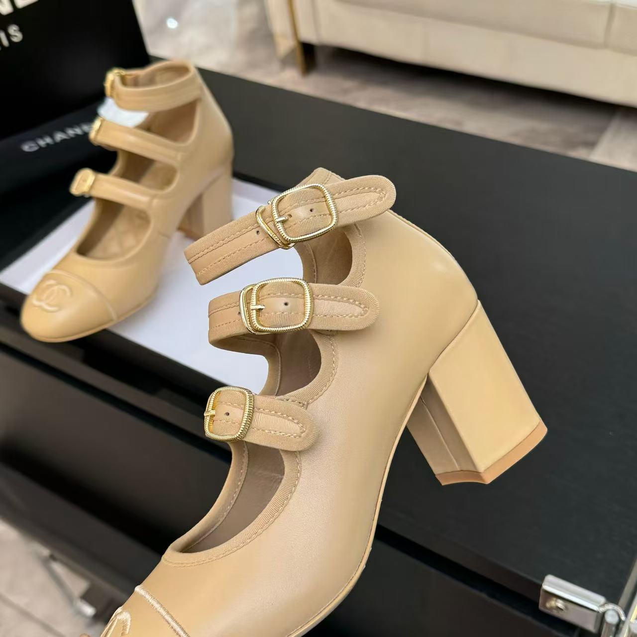 Chanel 2026 Buckle Straps Pump 70mm Sheepskin