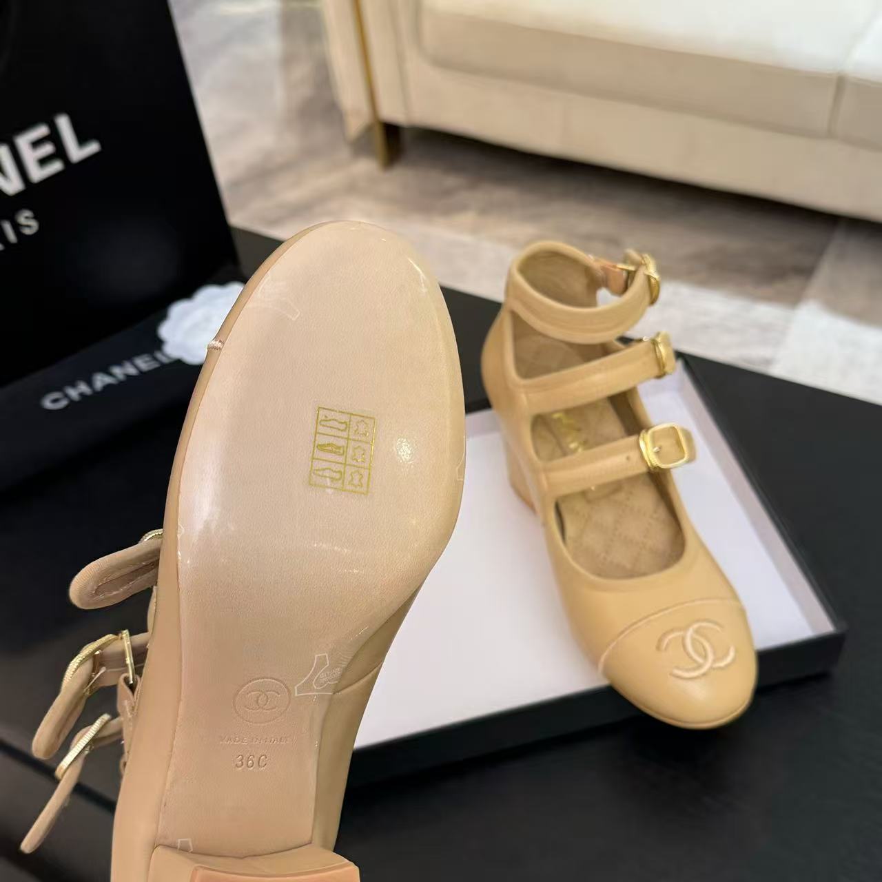 Chanel 2026 Buckle Straps Pump 70mm Sheepskin
