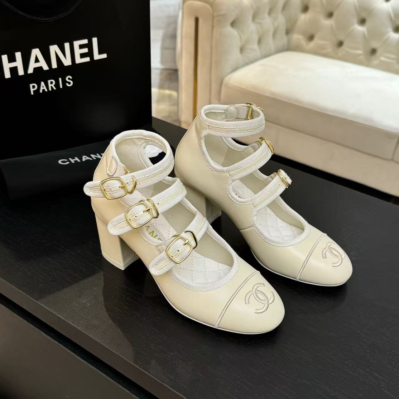 Chanel 2026 Buckle Straps Pump 70mm Sheepskin