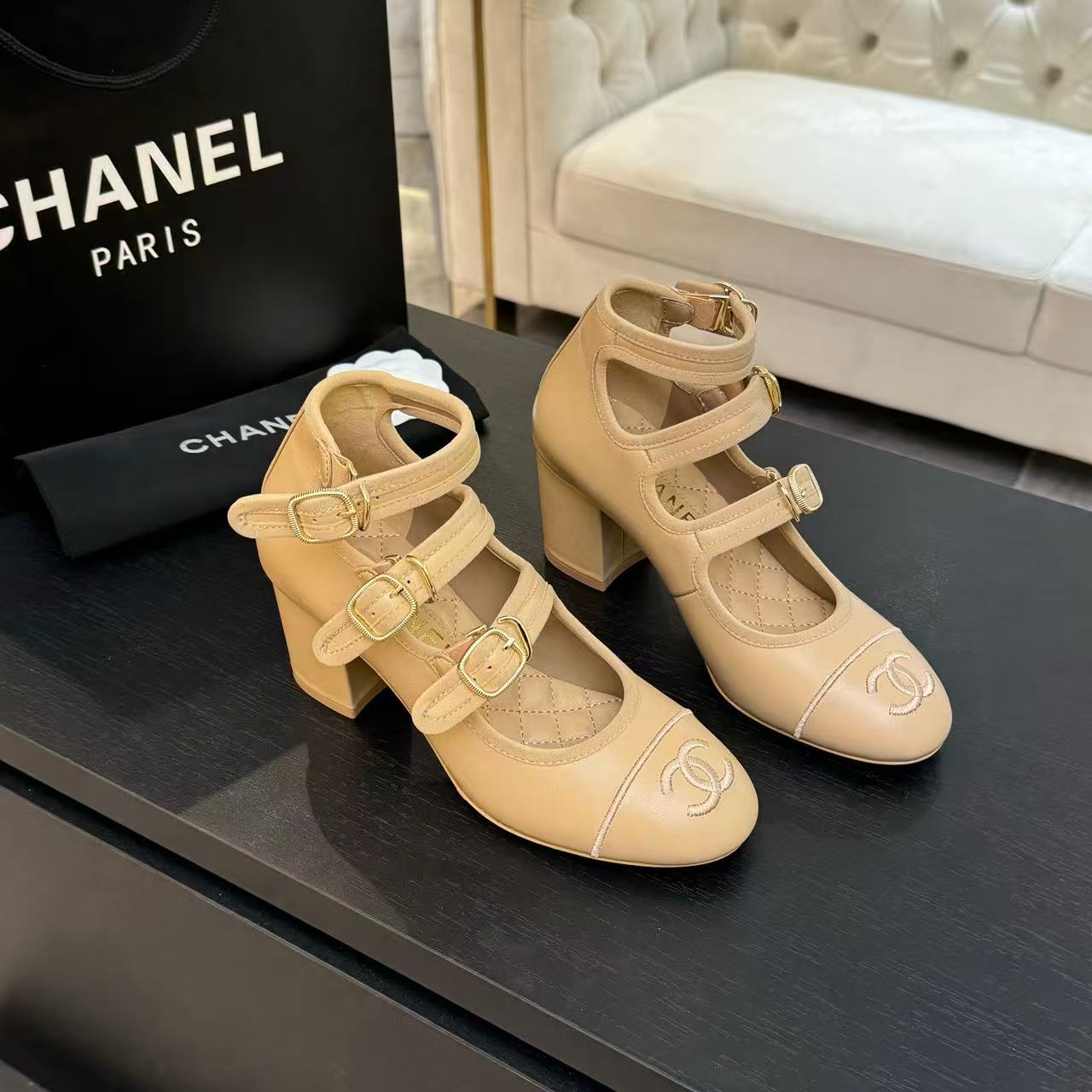 Chanel 2026 Buckle Straps Pump 70mm Sheepskin