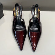 Saint Laurent 2026 Lee High-heeled Slingback Leather