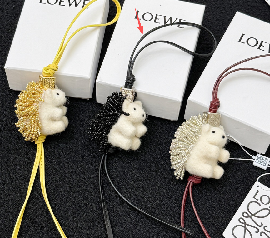 Loewe Hedgehog Charm Felt Bead and Calf