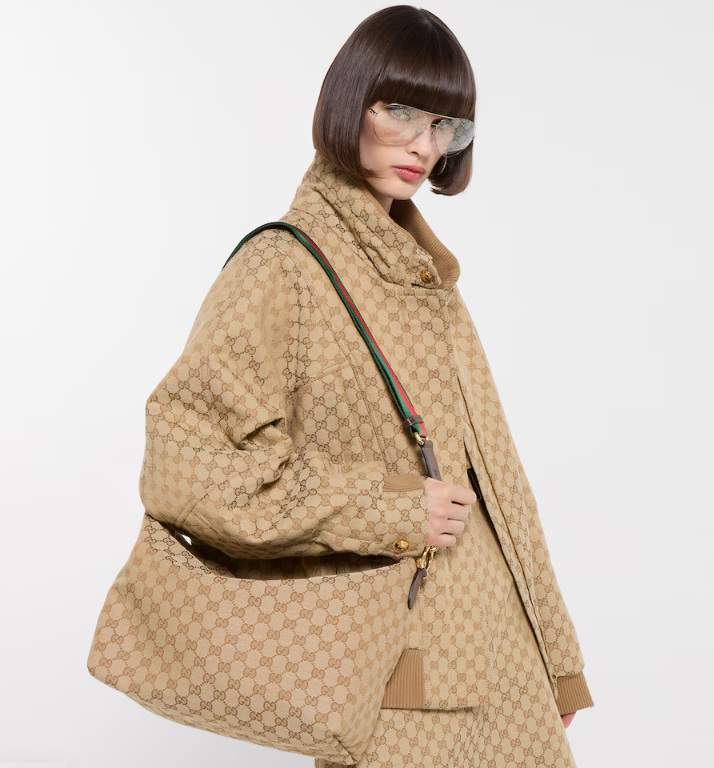 Gucci 2026  Brera Bag Sand And Dark Brown Canvas Leather