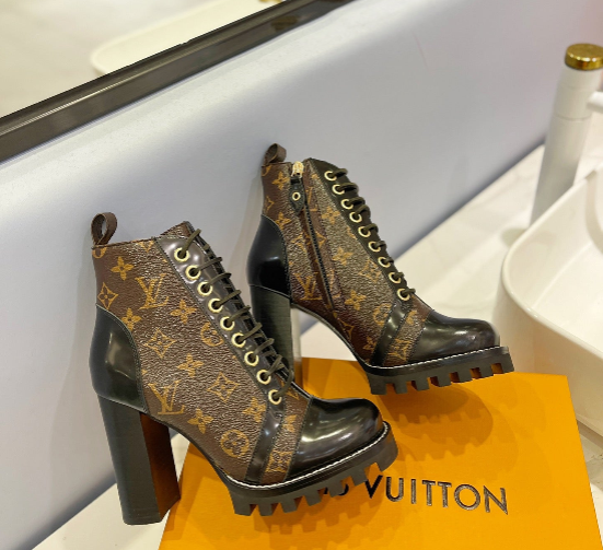 Louis Vuitton 2026 Star Trail Ankle Boot Brown Black Canvas Leather