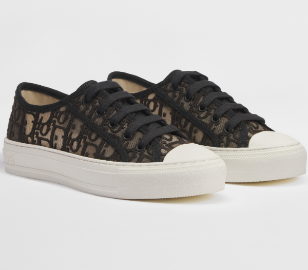 Dior 2026 Oblique Embroidered Black Mesh Leather