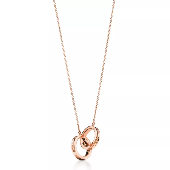 NECKLACE FEMALE DOUBLE RING DOUBLE CIRCLE COUPLE PENDANT