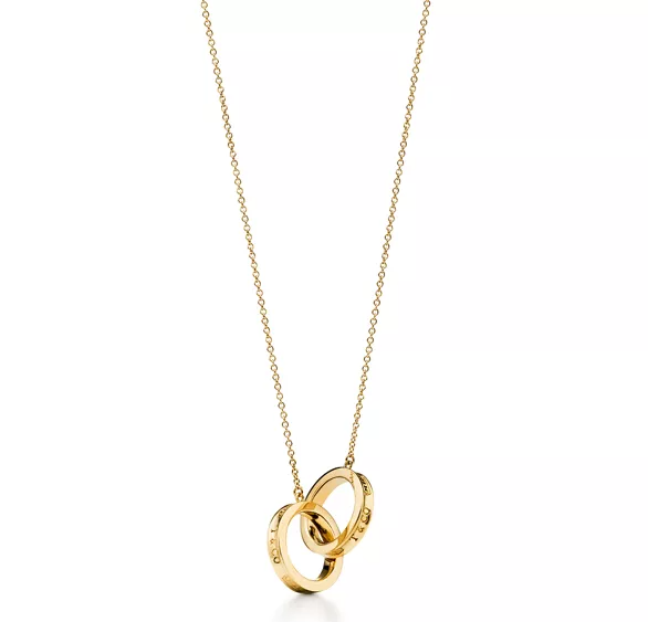 NECKLACE FEMALE DOUBLE RING DOUBLE CIRCLE COUPLE PENDANT