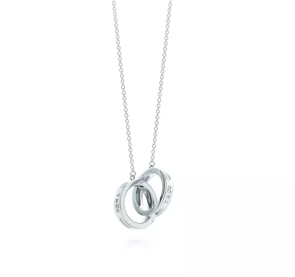 NECKLACE FEMALE DOUBLE RING DOUBLE CIRCLE COUPLE PENDANT