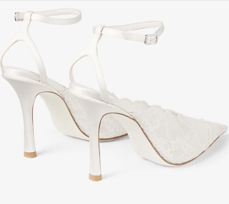 Jimmy Choo 2026 Faiz 100 Pump White Lace Leather