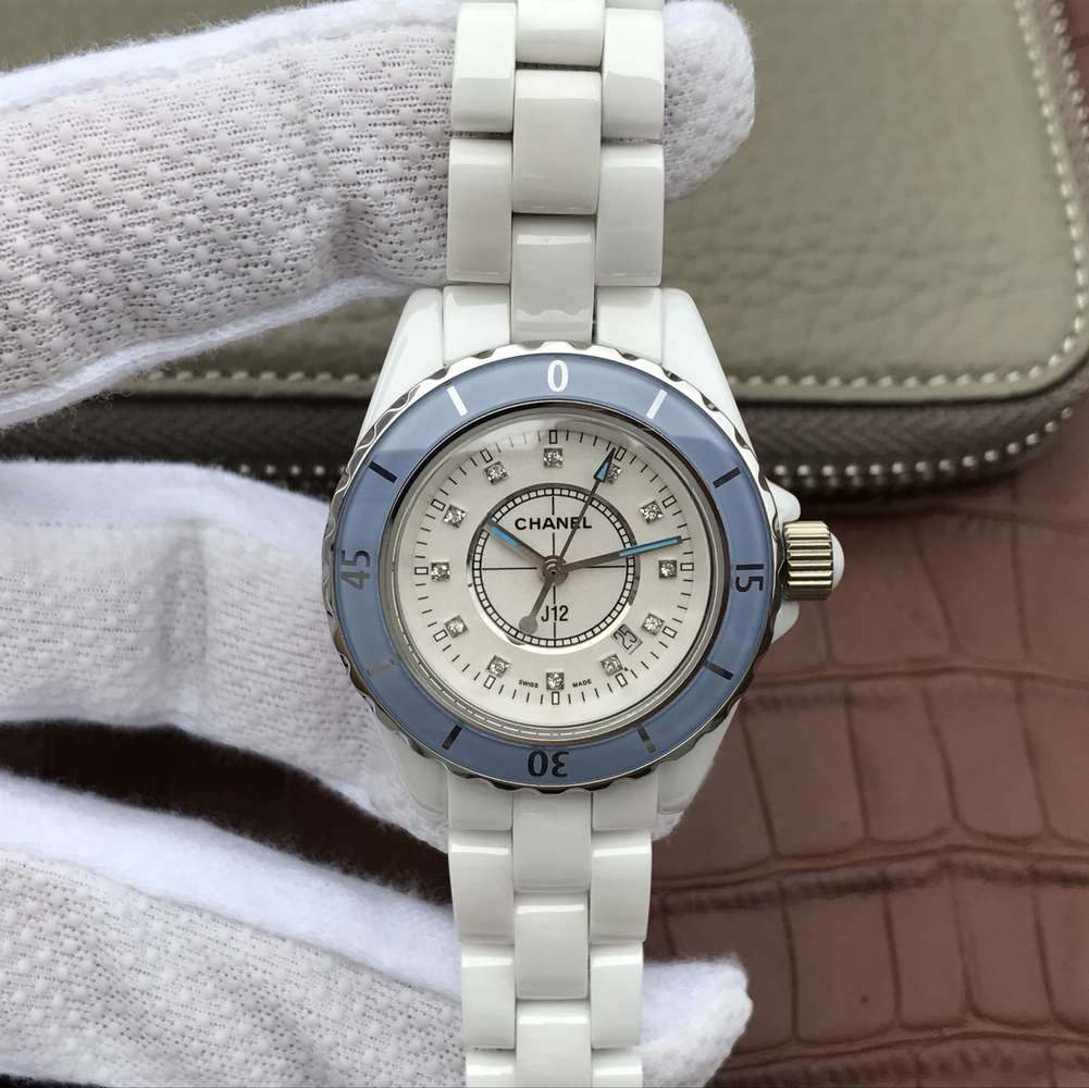 J12 BLUE BEZEL DIAMOND NUMERALS 33MM