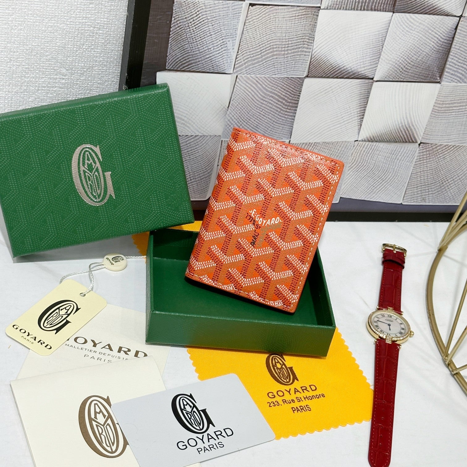 Goyard 2026 Saint-Marc Card Holder 10.7cm Cowhide Canvas 138404