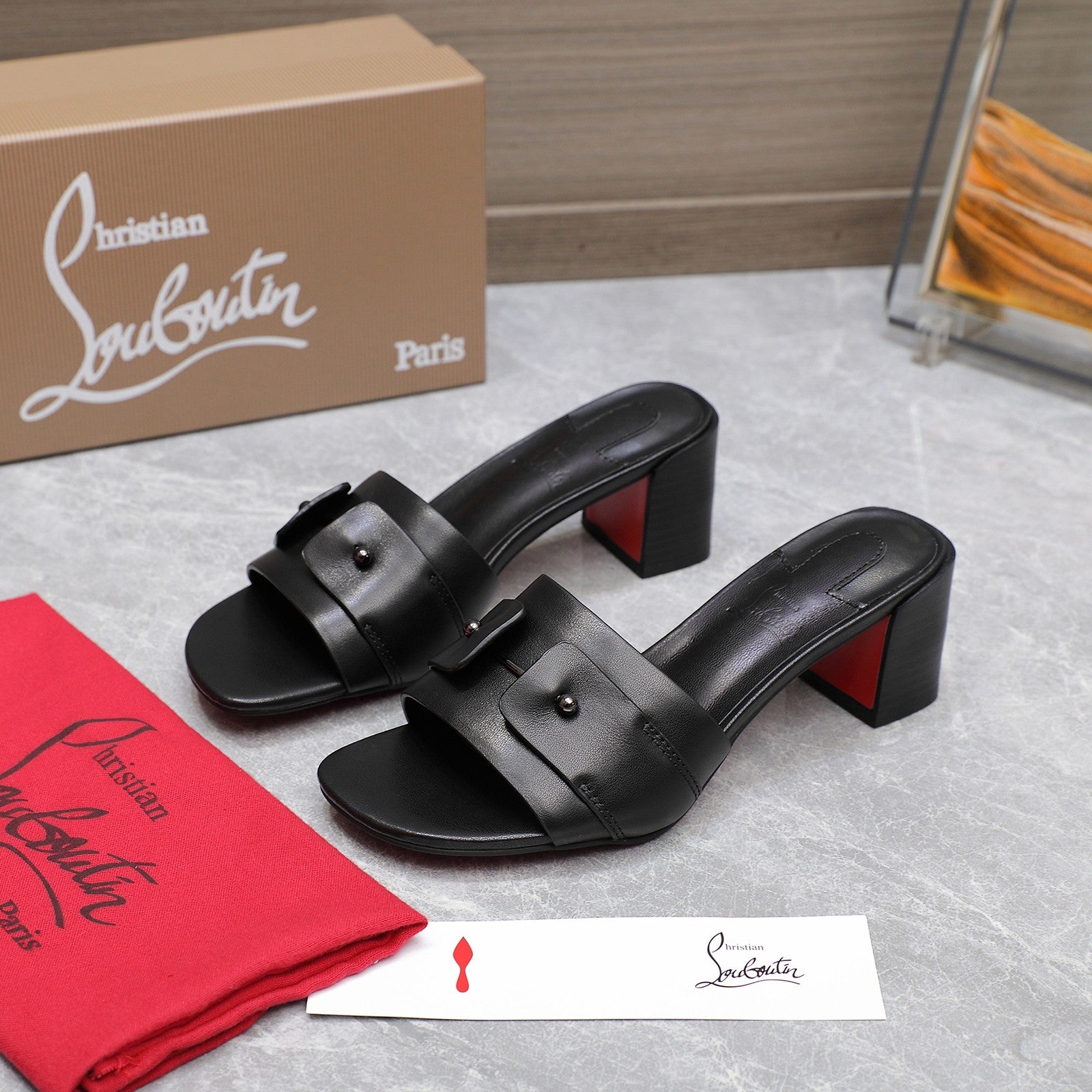 CL Mid Heel Mules Sheepskin 251553