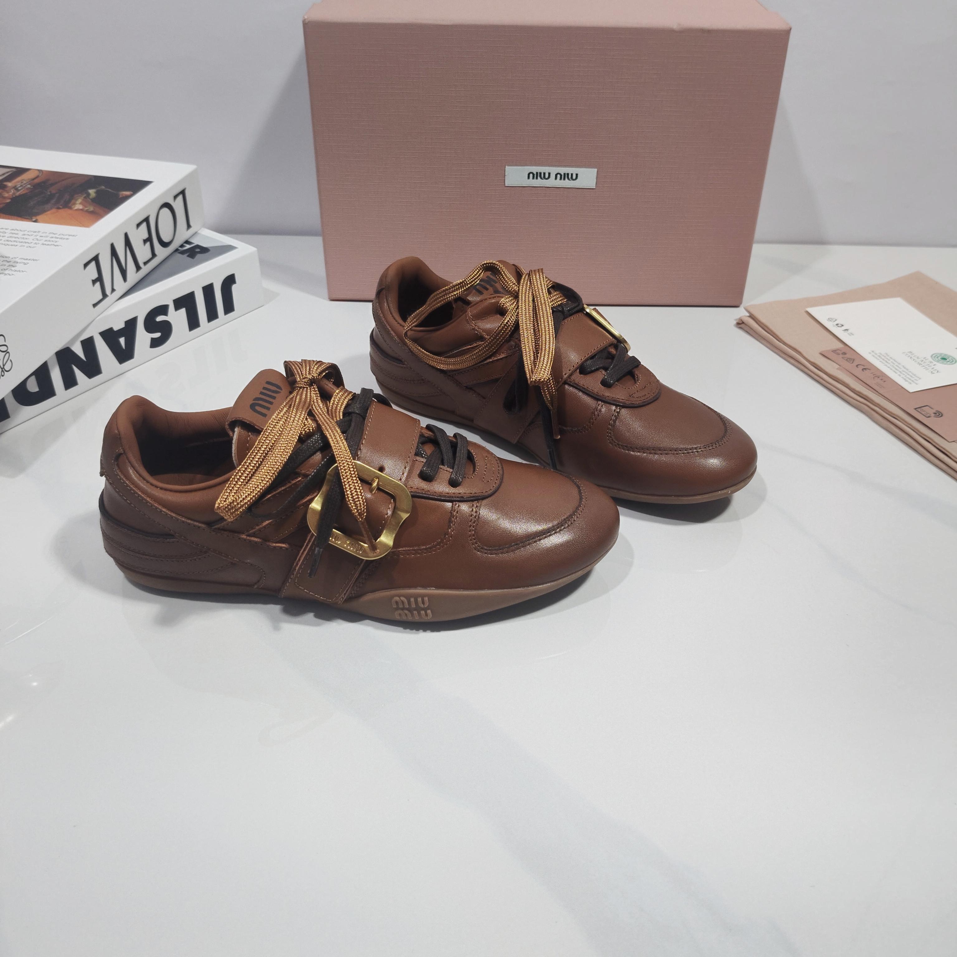 Miumiu 2026 Buckle Sneaker Leather 953679