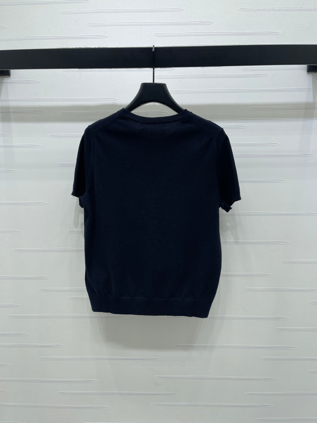 Dior 2026 Crew Neck Knit Short-Sleeve Shirt with Logo Wool