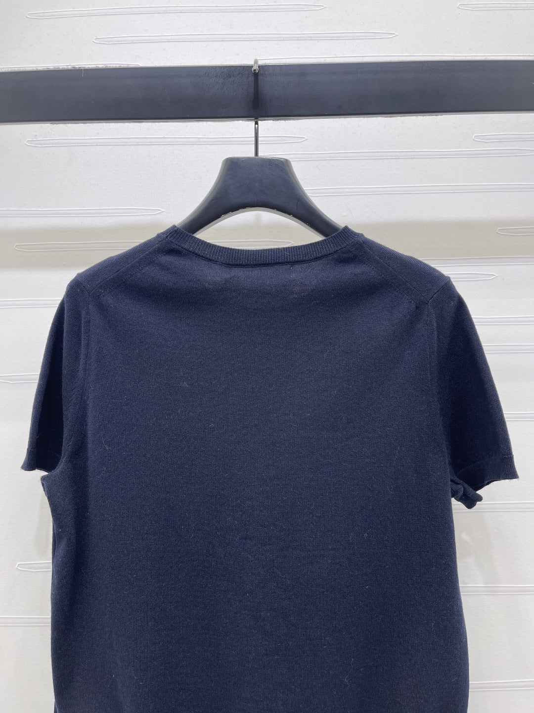Dior 2026 Crew Neck Knit Short-Sleeve Shirt with Logo Wool