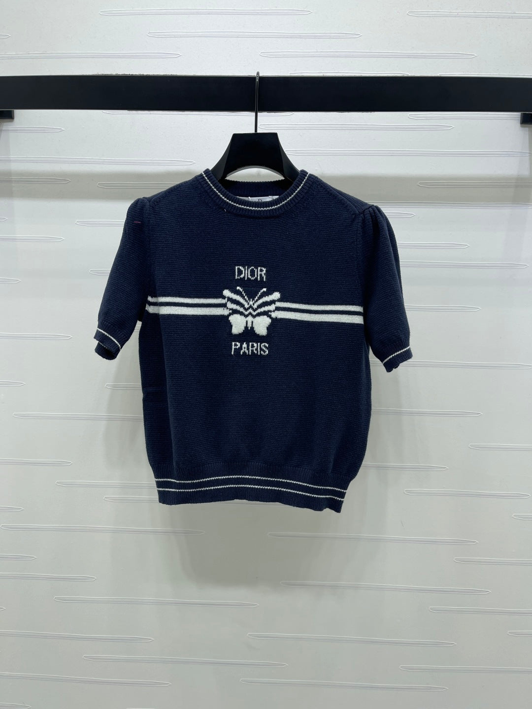 Dior 2026 Bow with Logo Short-Sleeve T-Shirt Wool