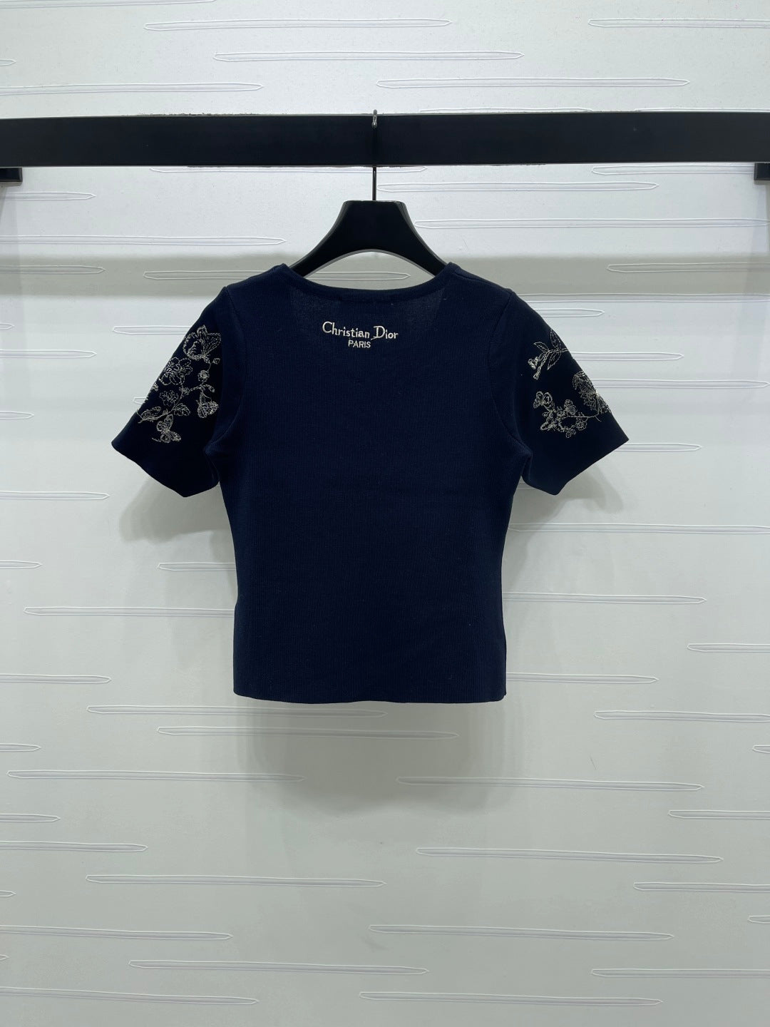 Dior 2026 Butterfly Square Neck Knit Short-sleeved Top Wool