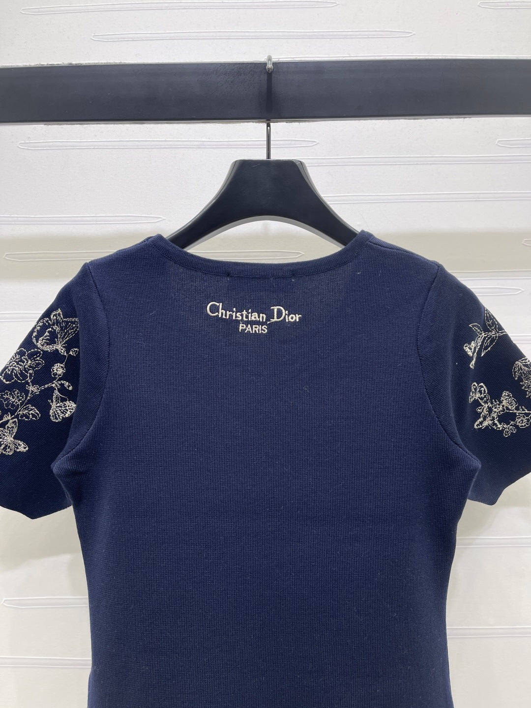 Dior 2026 Butterfly Square Neck Knit Short-sleeved Top Wool