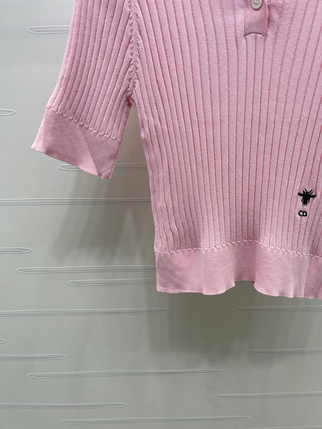 Dior 2026 Slim Fit Collared Knit Short-Sleeve Shirt Wool