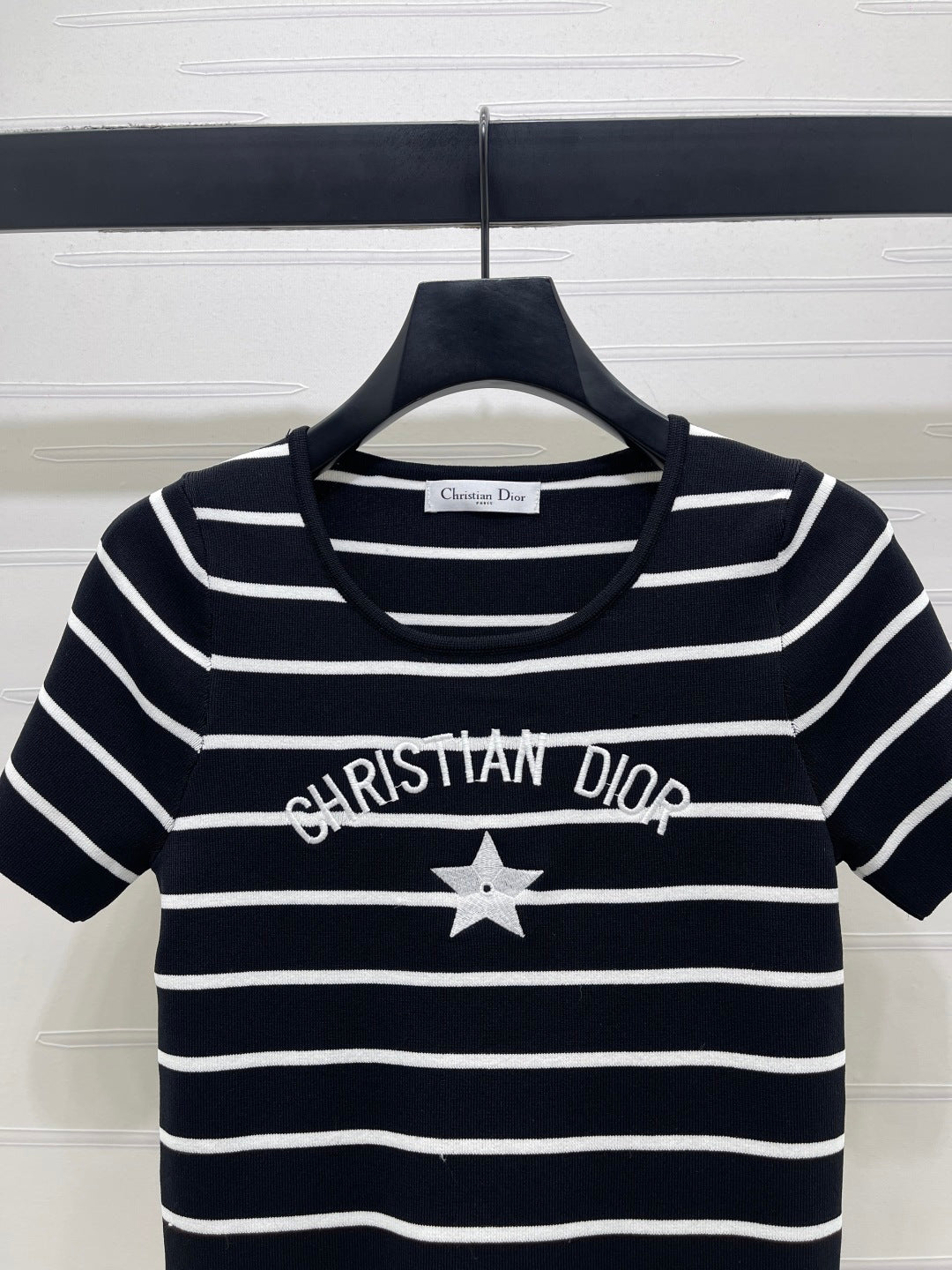 Dior 2026 Crew Neck Striped Knit Short-Sleeve T-Shirt Wool