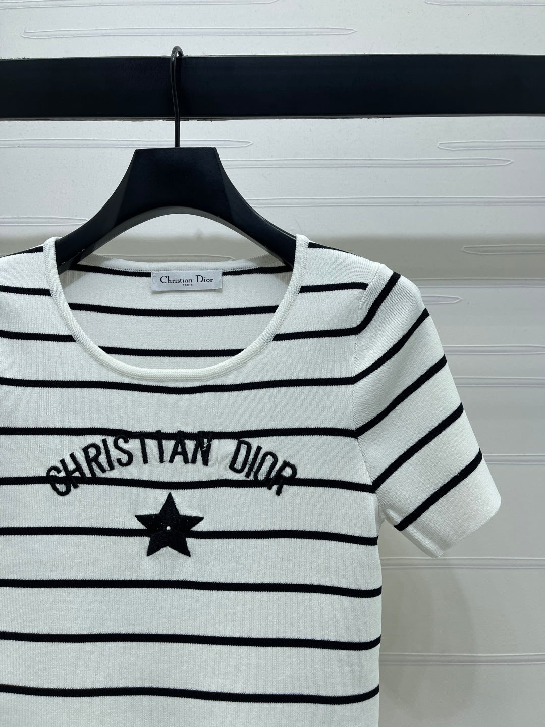 Dior 2026 Crew Neck Striped Knit Short-Sleeve T-Shirt Wool