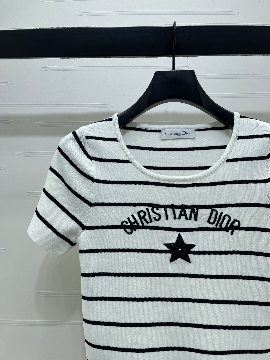Dior 2026 Crew Neck Striped Knit Short-Sleeve T-Shirt Wool