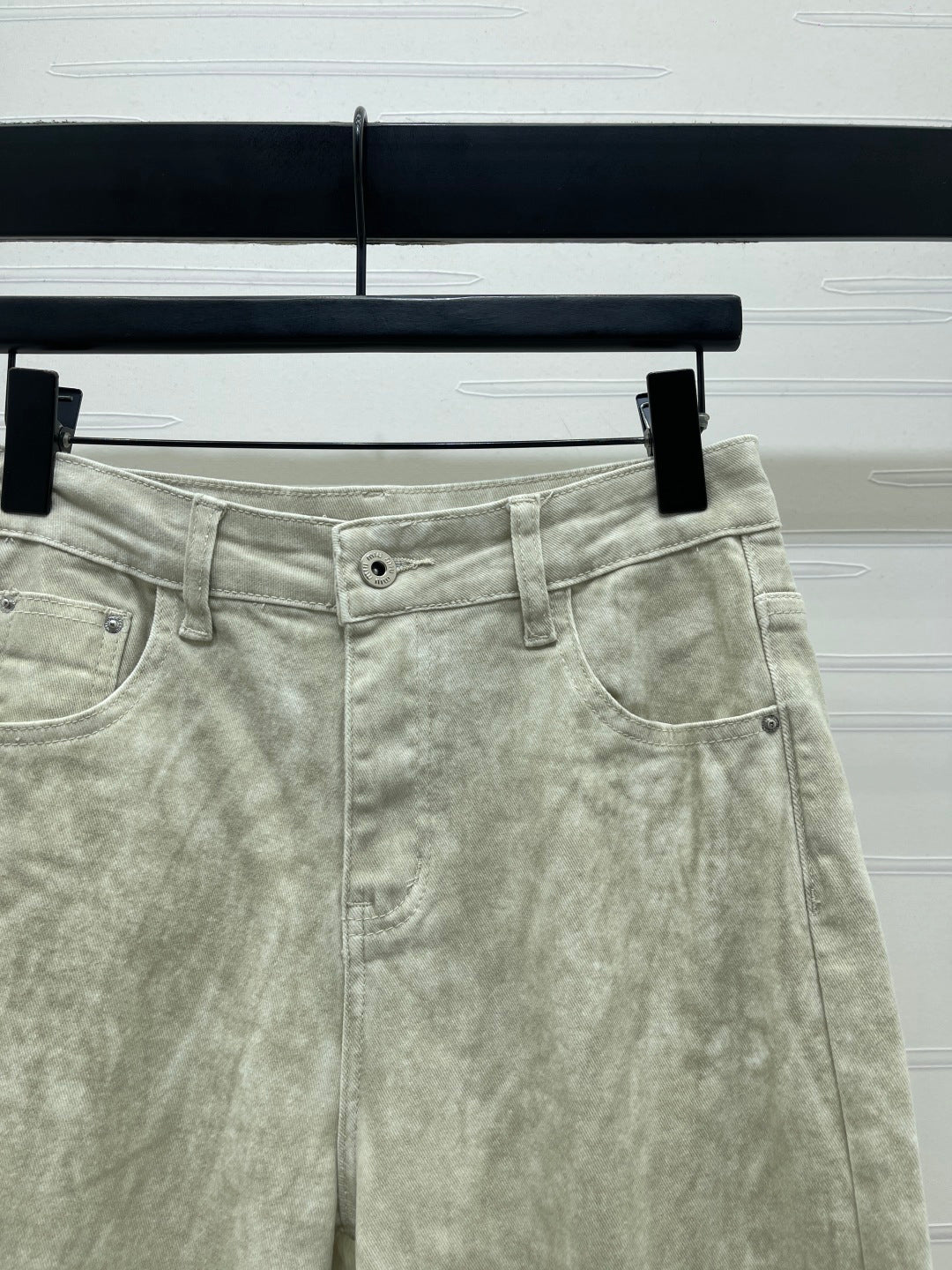 Miumiu 2026 Straight Leg Jeans Beige and Pink Cotton 352472