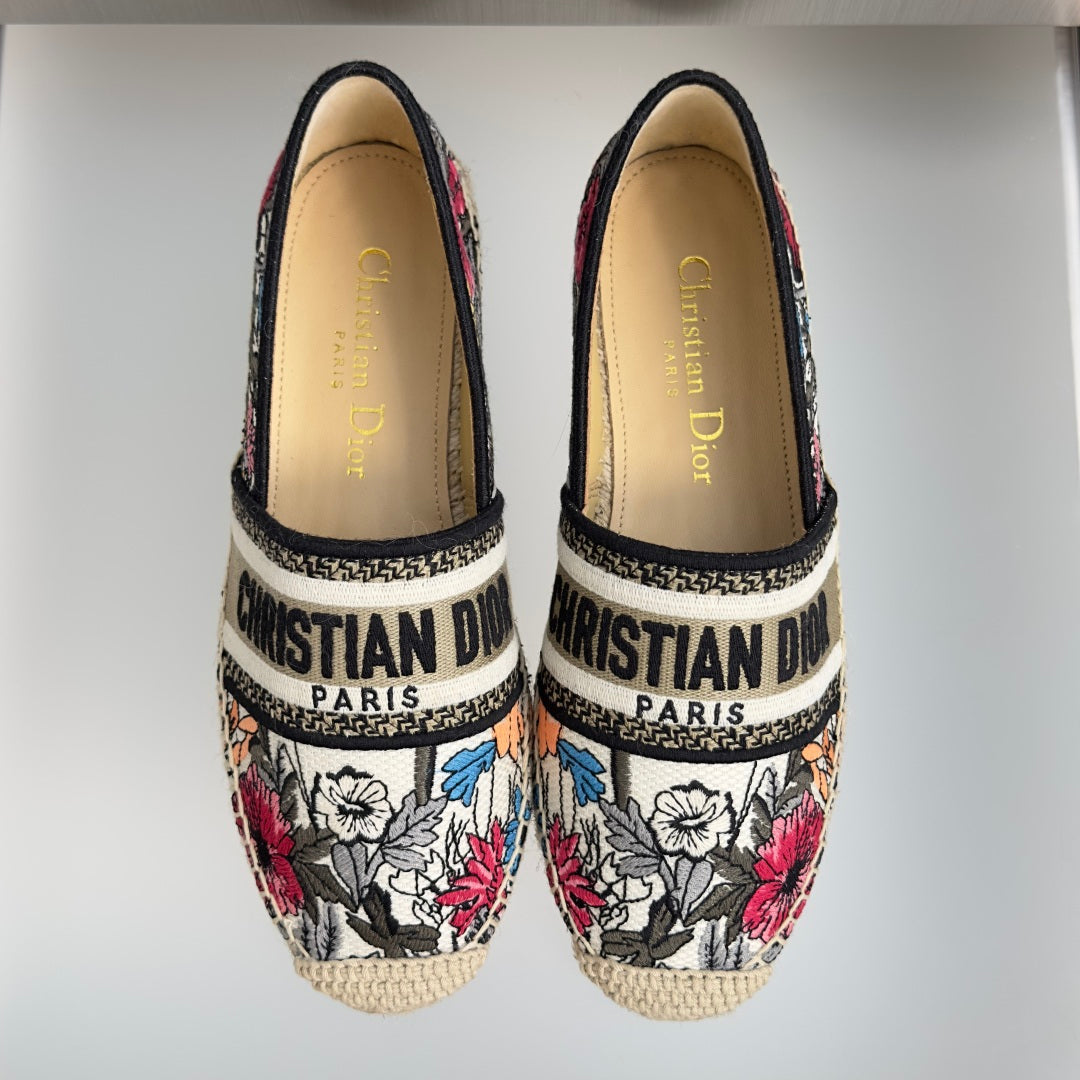 Dior 2026 Granville Espadrille Loafers Fabric Leather 972438