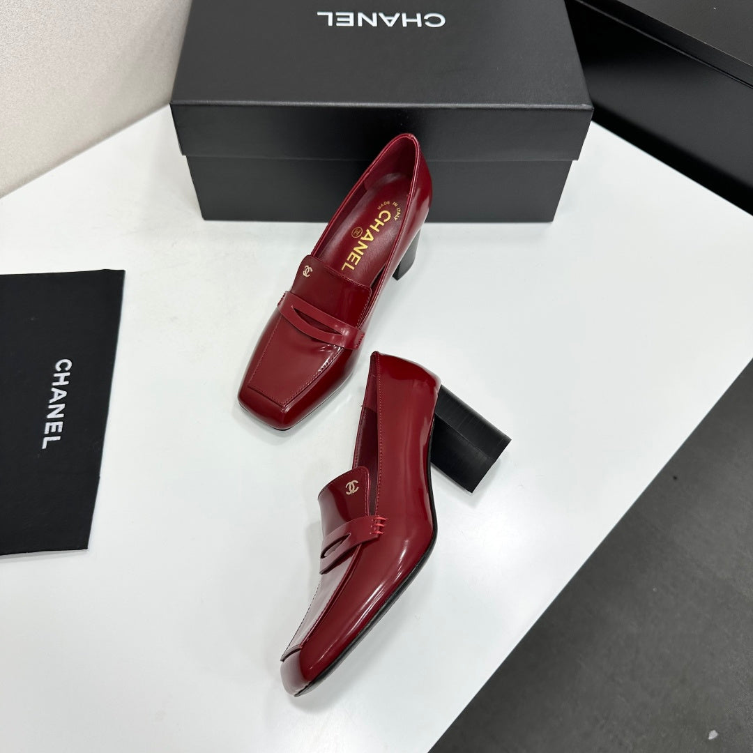 Chanel 2026 Square Toe Chunky Shoes 70mm Suede Leather 944667