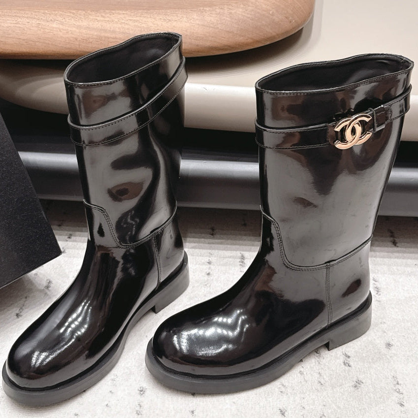 Chanel 2026 Round-Toe Zip-Up Boots Cowhide 976099