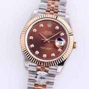 DATEJUST 41 ROSE GOLD STEEL CHOCOLATE DIAMOND DIAL