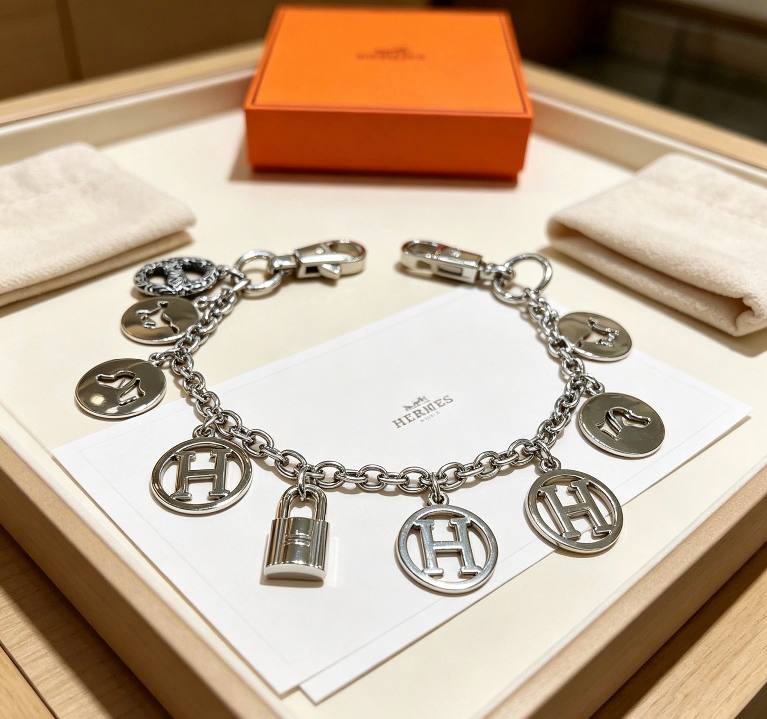 Hermes Breloque Olga Silver Metal